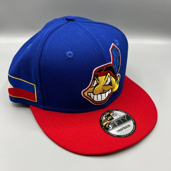 Cleveland Indians Hat Men Blue Philippine‎ Flag 9Fifty New Era MLB Snap Back Cap